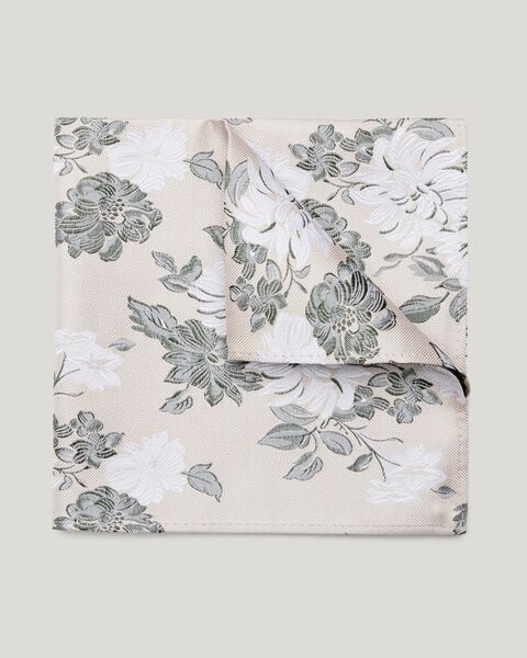 Large Spaced Floral Silk Pocket Square 